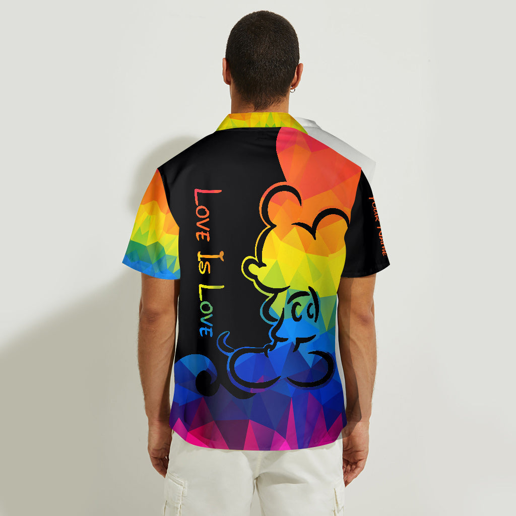 Personalized Love Is Love Hawaiian Shirt Custom Name LGBT Gift