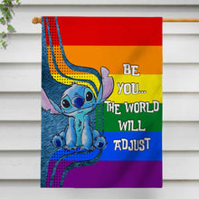 Load image into Gallery viewer, Personalized LGBT Support House Flag with Custom Message for Garden
