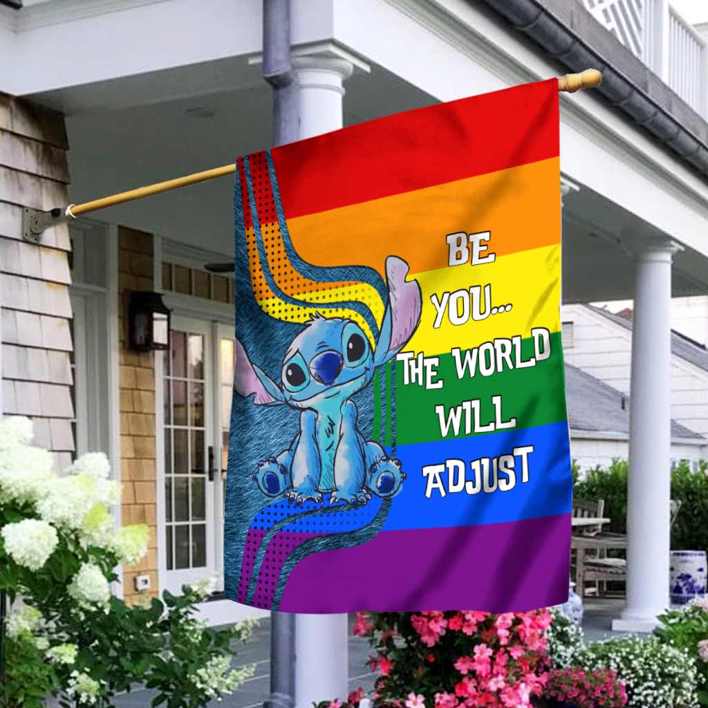 Personalized LGBT Support House Flag with Custom Message for Garden