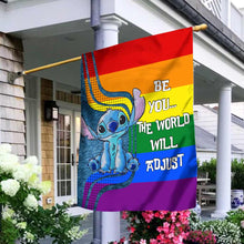 Load image into Gallery viewer, Personalized LGBT Support House Flag with Custom Message for Garden
