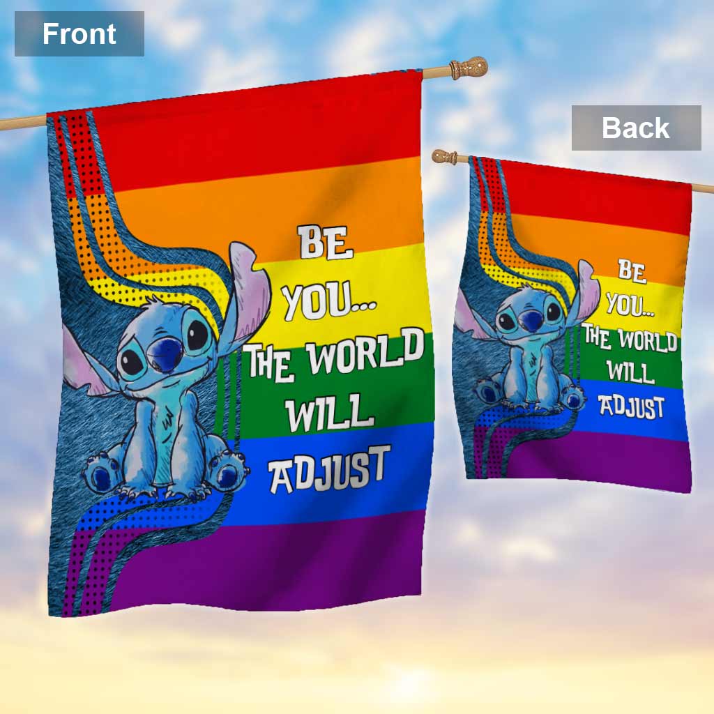 Personalized LGBT Support House Flag with Custom Message for Garden