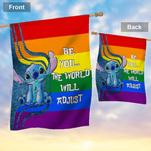 Load image into Gallery viewer, Personalized LGBT Support House Flag with Custom Message for Garden
