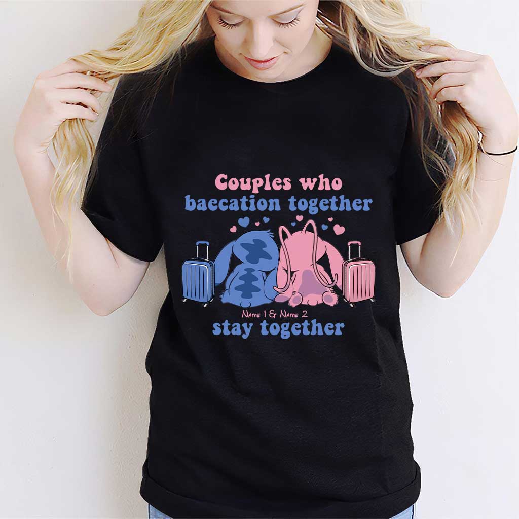 Personalized Baecation Couple T-Shirt and Hoodie Custom Names Gift