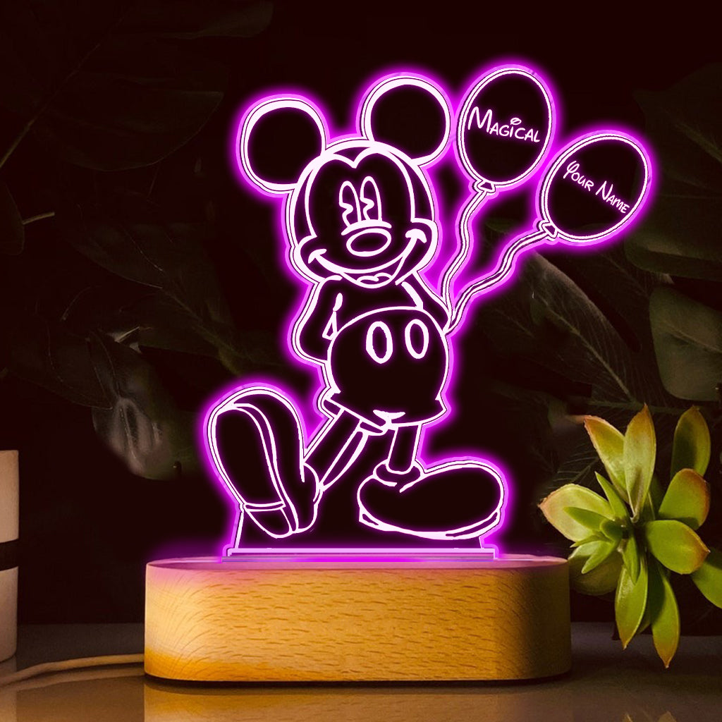 Personalized Mouse Shaped LED Plaque Light Base Gift for Kids