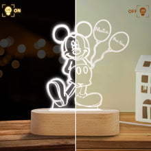 Load image into Gallery viewer, Personalized Mouse Shaped LED Plaque Light Base Gift for Kids
