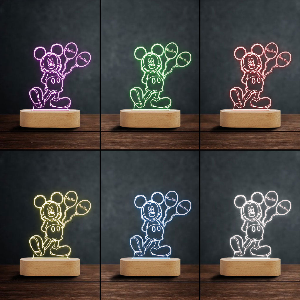 Personalized Mouse Shaped LED Plaque Light Base Gift for Kids