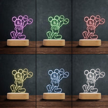 Load image into Gallery viewer, Personalized Mouse Shaped LED Plaque Light Base Gift for Kids
