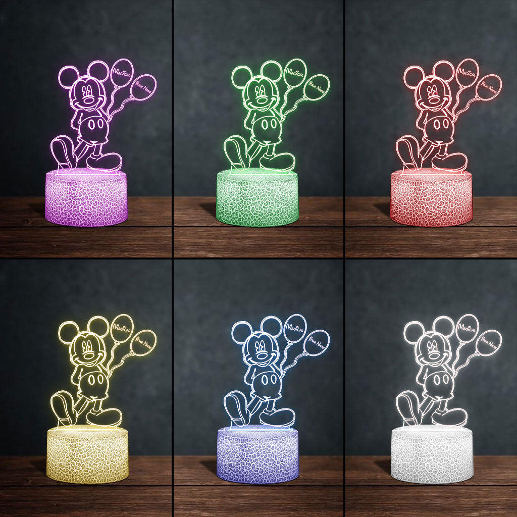 Personalized Mouse Shaped LED Plaque Light Base Gift for Kids