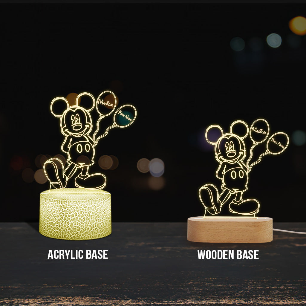 Personalized Mouse Shaped LED Plaque Light Base Gift for Kids