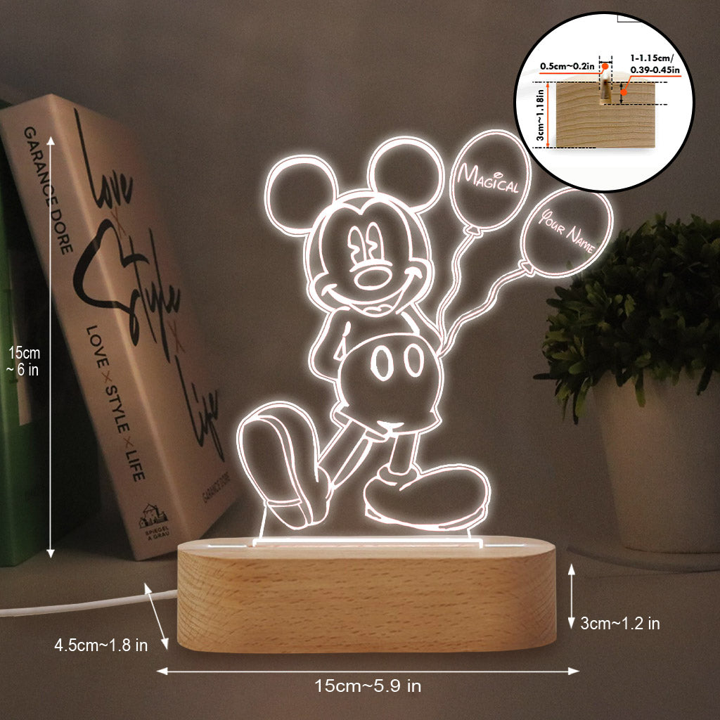 Personalized Mouse Shaped LED Plaque Light Base Gift for Kids