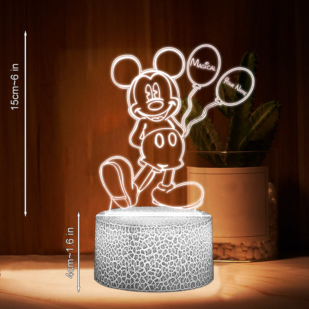 Personalized Mouse Shaped LED Plaque Light Base Gift for Kids