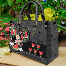 Load image into Gallery viewer, Personalized Grandma Leather Handbag with Watermelon Design Gift for Mom
