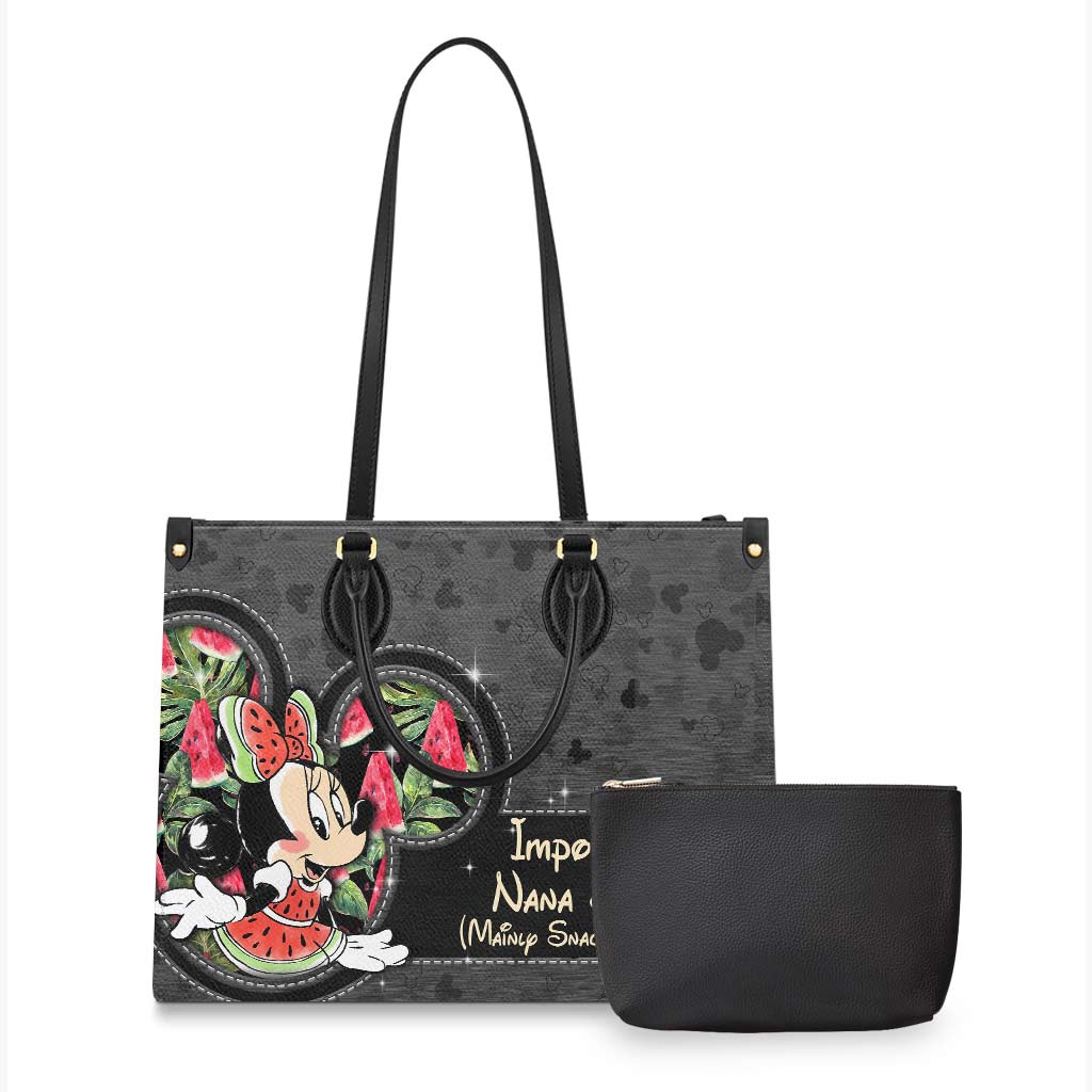 Personalized Grandma Leather Handbag with Watermelon Design Gift for Mom