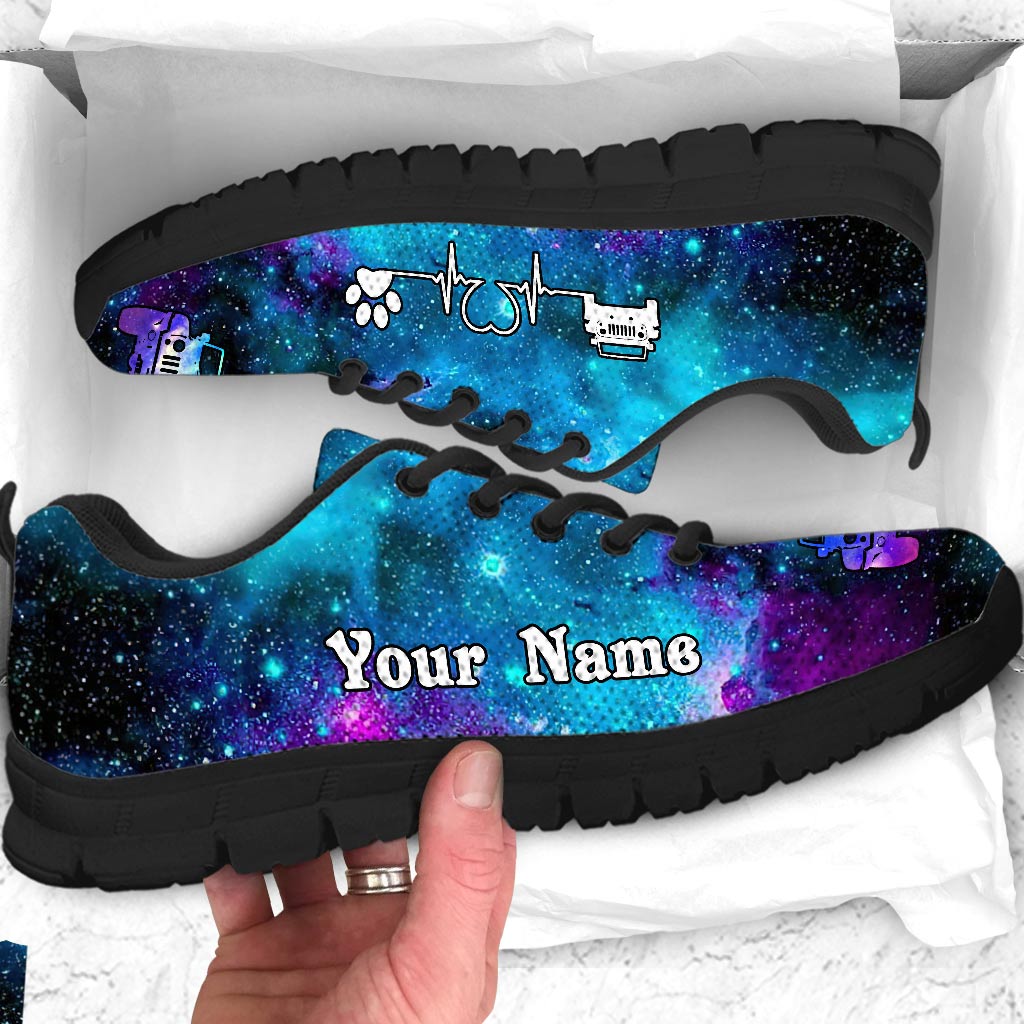 Personalized Galaxy Dog Theme Sneakers Custom Name Gift