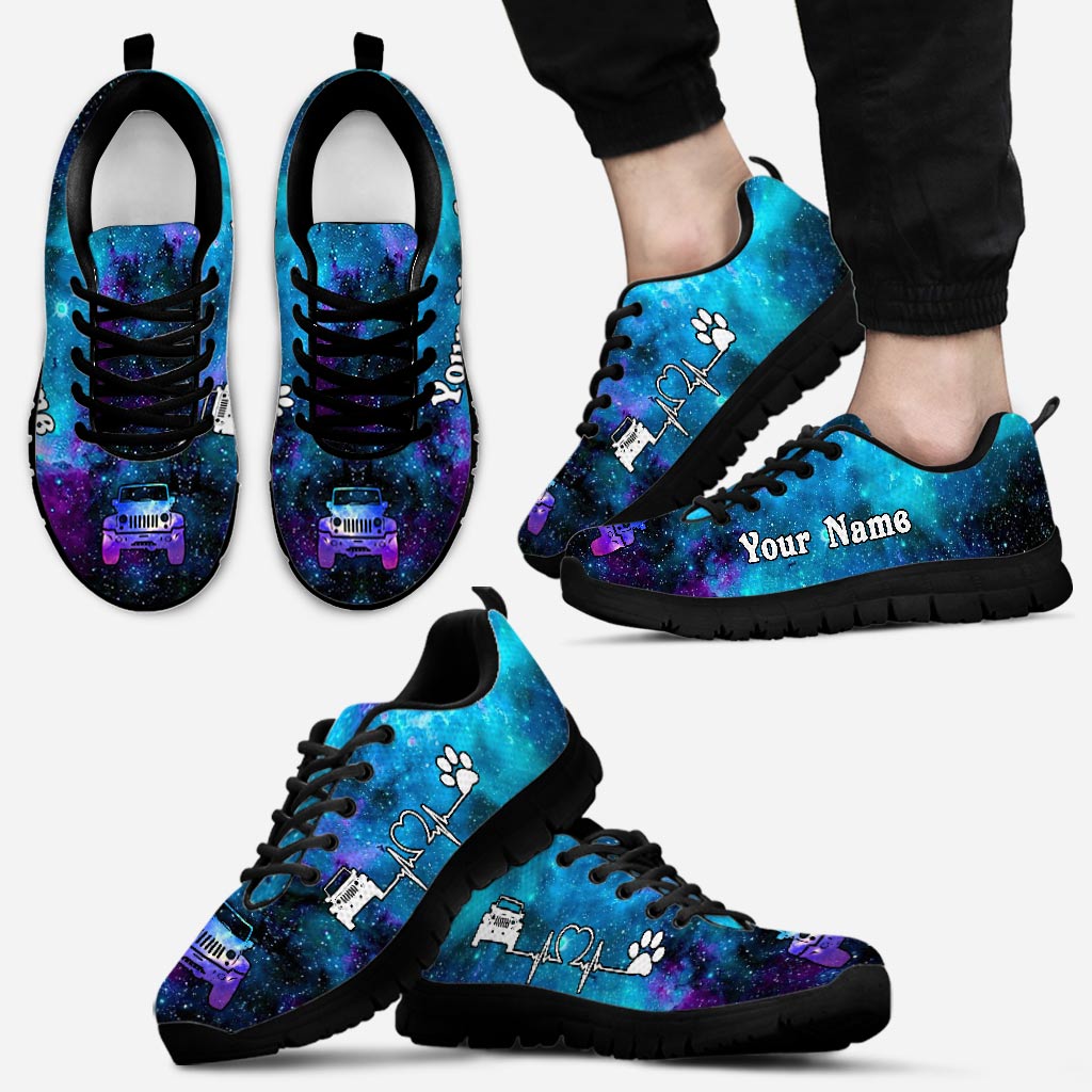 Personalized Galaxy Dog Theme Sneakers Custom Name Gift