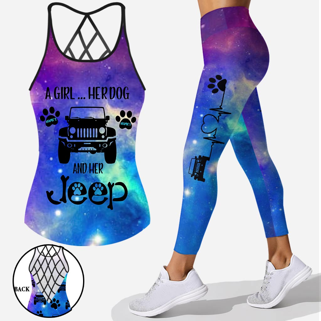 Personalized Dog and Jeep Themed Tank Top & Leggings Set
