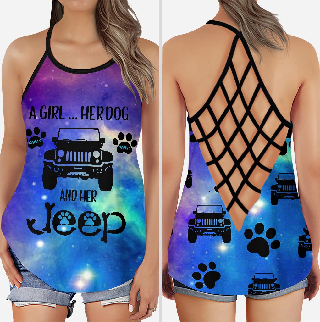 Personalized Dog and Jeep Themed Tank Top & Leggings Set