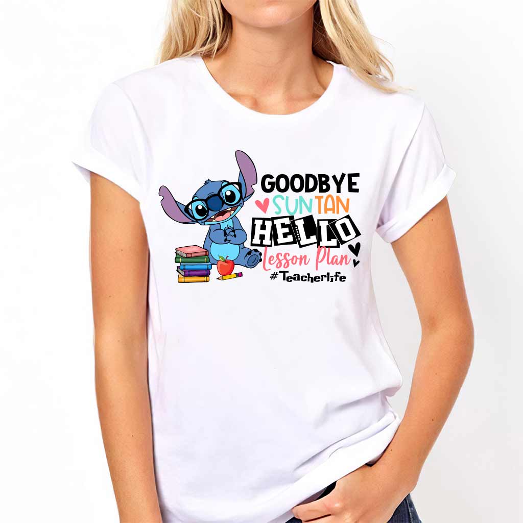 Personalized Teacher T-shirt & Hoodie Goodbye Suntan Lesson Plan Gift