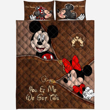 Load image into Gallery viewer, Personalized Couple Mouse Quilt Set with Your Names - Unique Anniversary Gift
