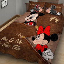 Load image into Gallery viewer, Personalized Couple Mouse Quilt Set with Your Names - Unique Anniversary Gift

