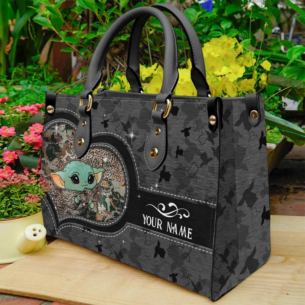 Personalized Leather Handbag with Custom Name Gift for Mom