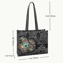 Load image into Gallery viewer, Personalized Leather Handbag with Custom Name Gift for Mom
