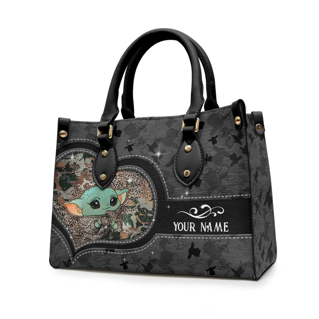 Personalized Leather Handbag with Custom Name Gift for Mom