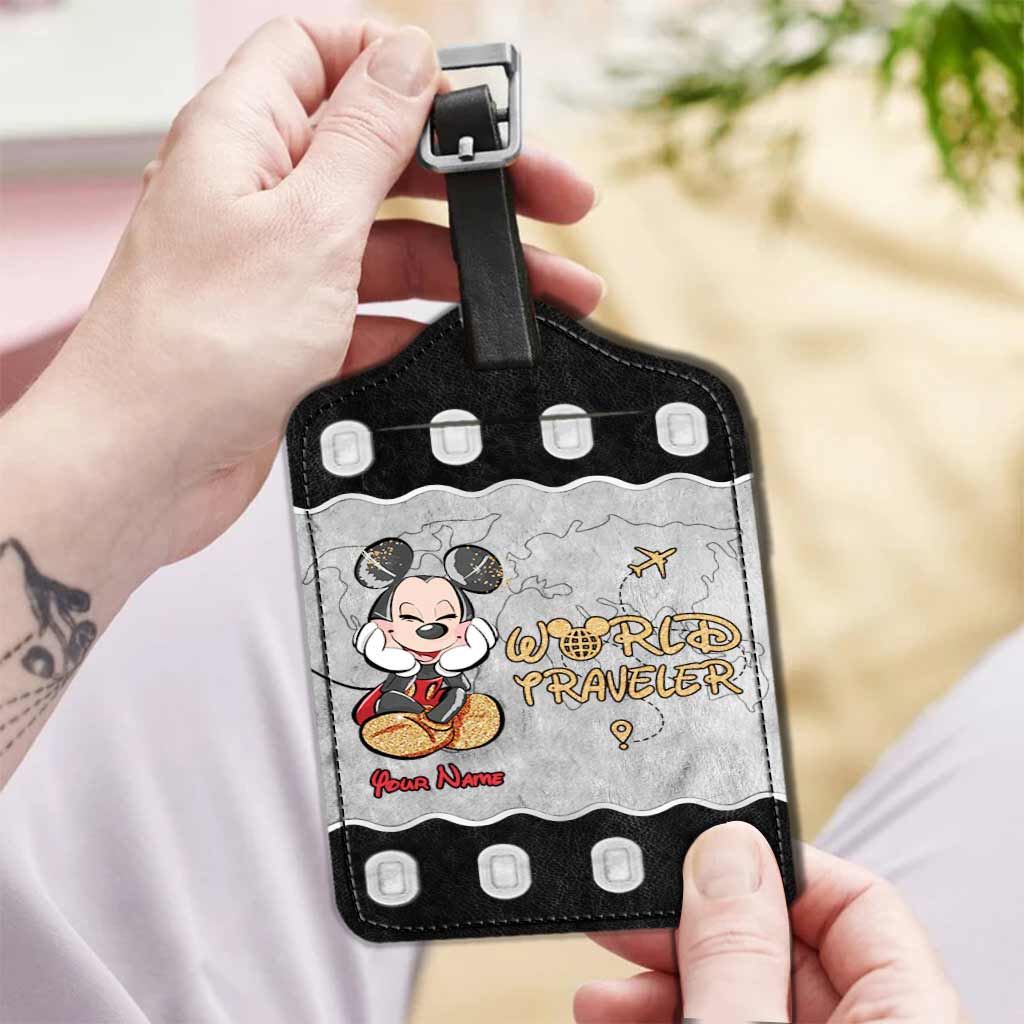 Personalized Leather Luggage Tag Travel Gift for Kids