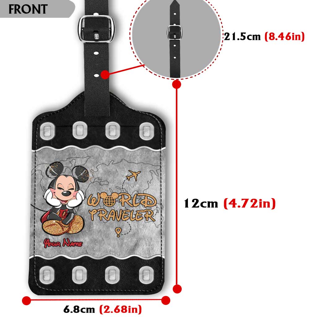 Personalized Leather Luggage Tag Travel Gift for Kids