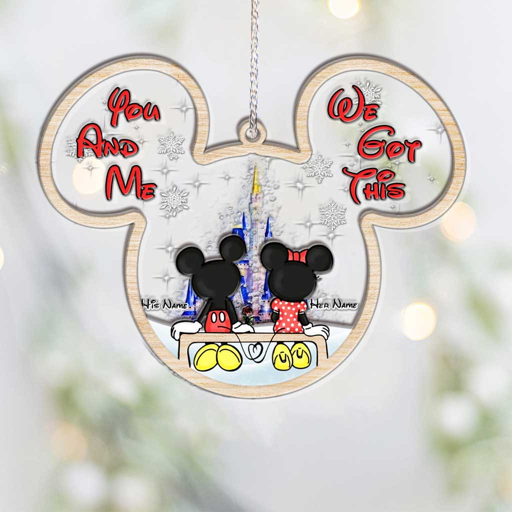 Personalized Christmas Mouse Layers Mix Ornament Custom Names Gift for Couples