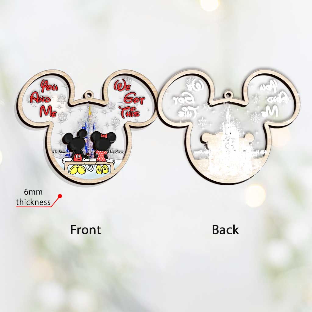 Personalized Christmas Mouse Layers Mix Ornament Custom Names Gift for Couples
