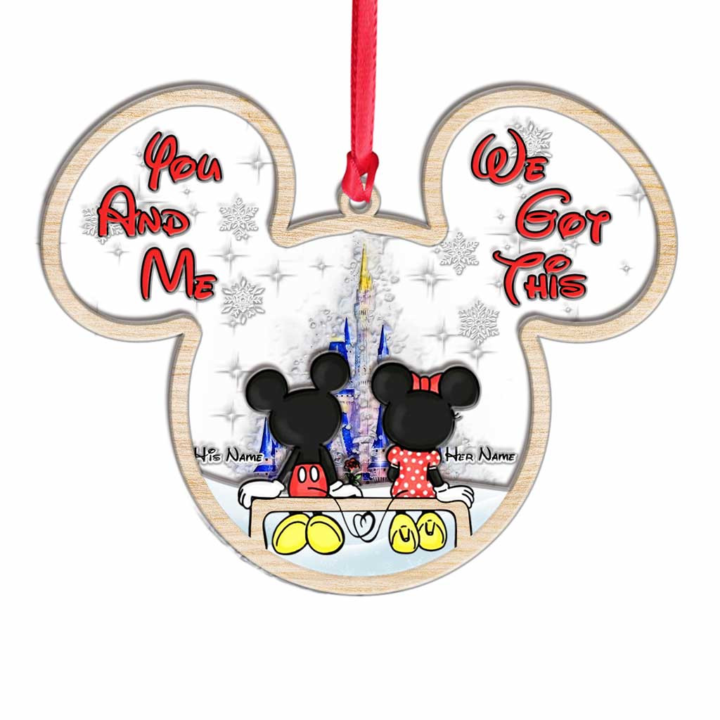 Personalized Christmas Mouse Layers Mix Ornament Custom Names Gift for Couples