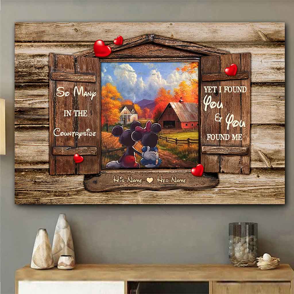 Personalized Mouse Poster Gift for Couples with Custom Names