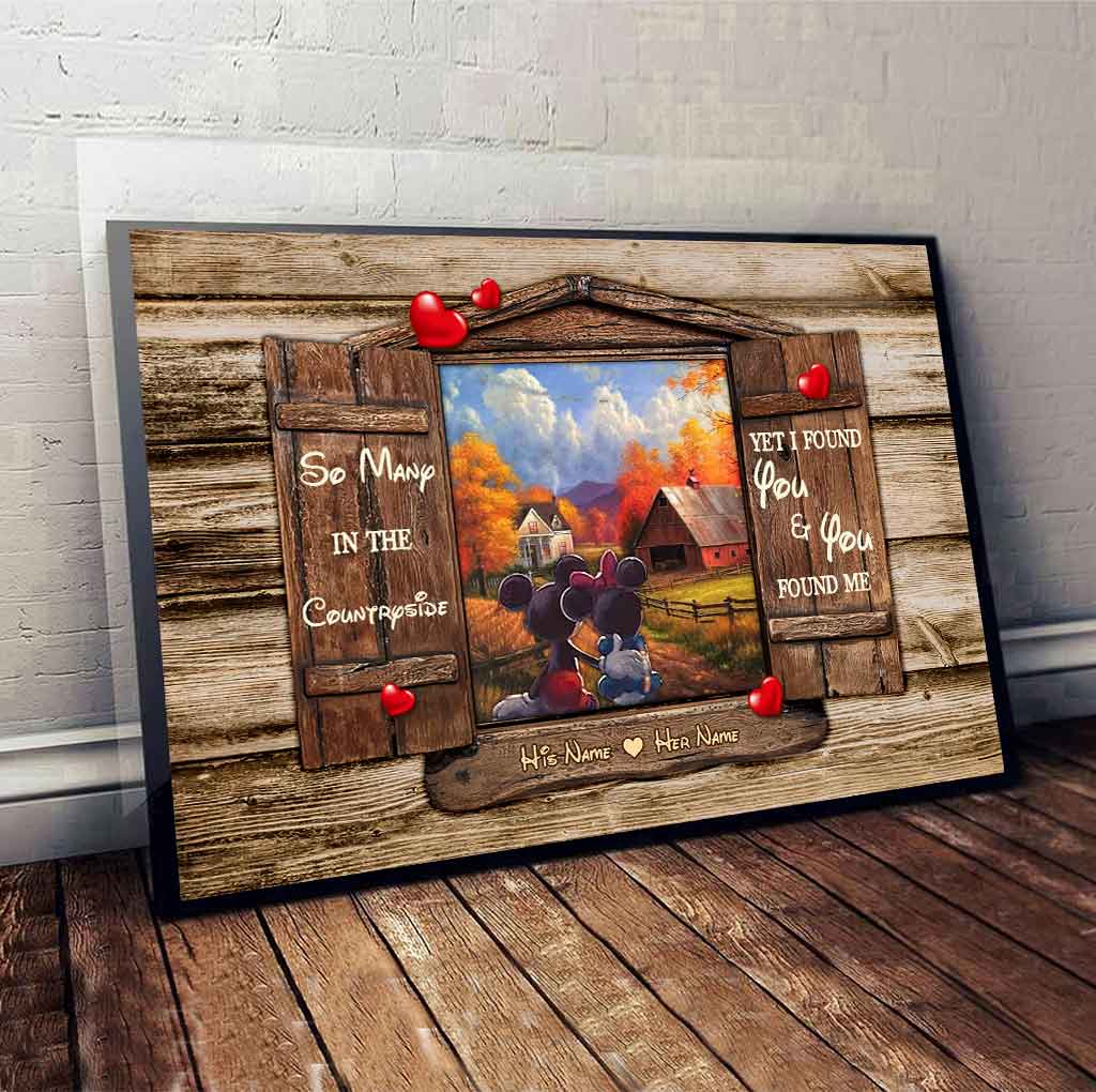 Personalized Mouse Poster Gift for Couples with Custom Names