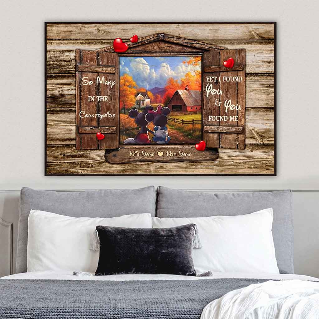 Personalized Mouse Poster Gift for Couples with Custom Names