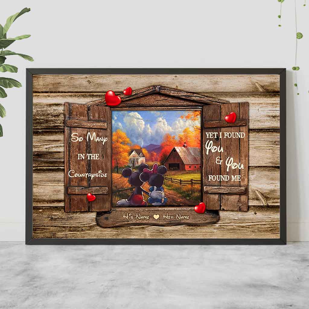 Personalized Mouse Poster Gift for Couples with Custom Names
