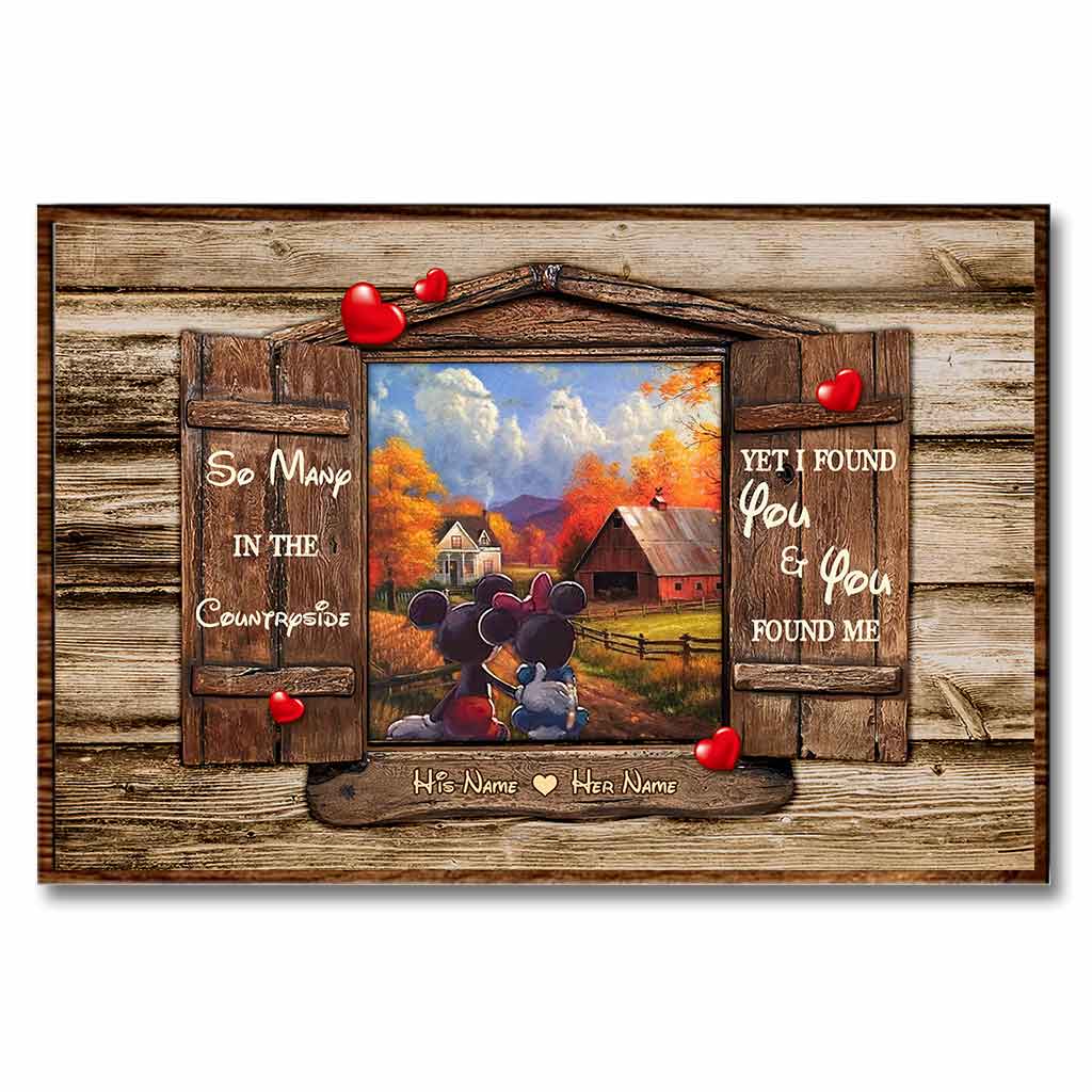 Personalized Mouse Poster Gift for Couples with Custom Names