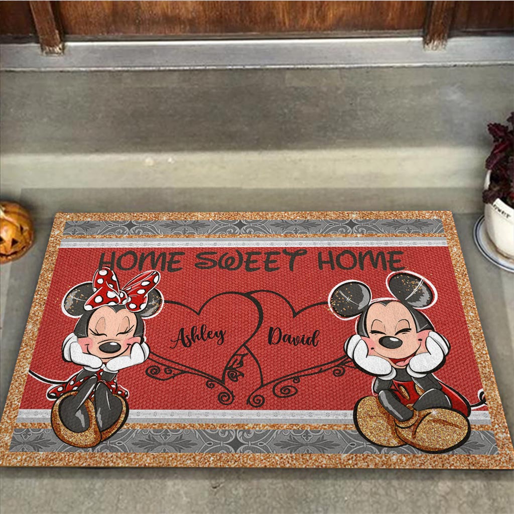 Personalized Mouse Doormat with Names Cute Home Decor Gift