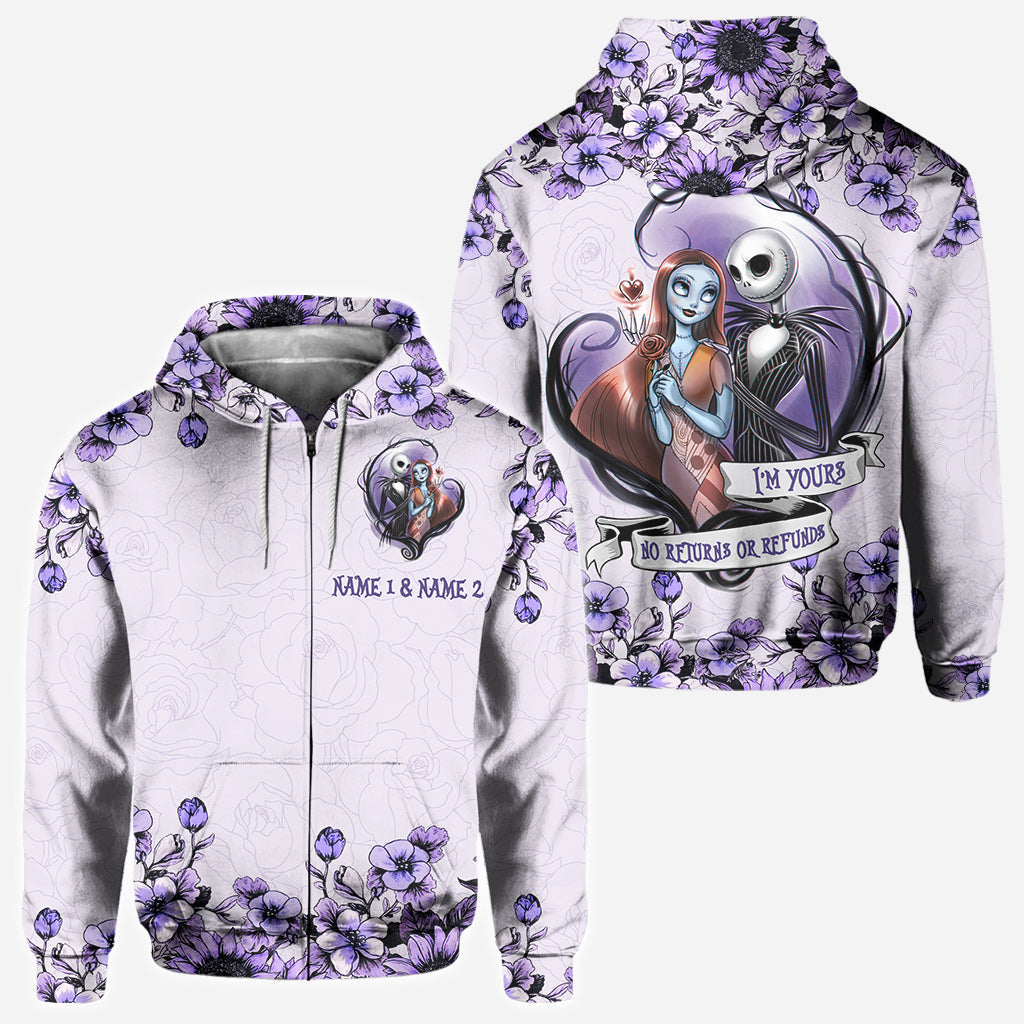 Personalized All Over Hoodie Couple Gift I'm Yours Custom Names