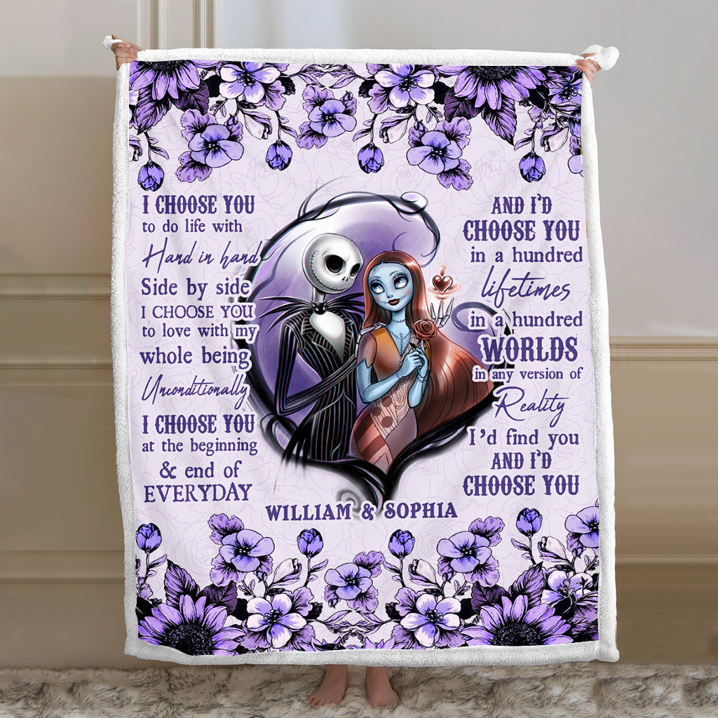 Personalized Couple Blanket with Custom Names for Wedding or Anniversary