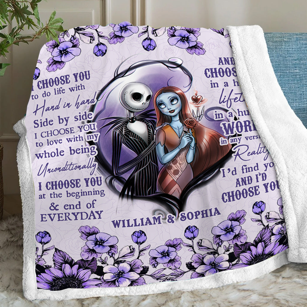 Personalized Couple Blanket with Custom Names for Wedding or Anniversary