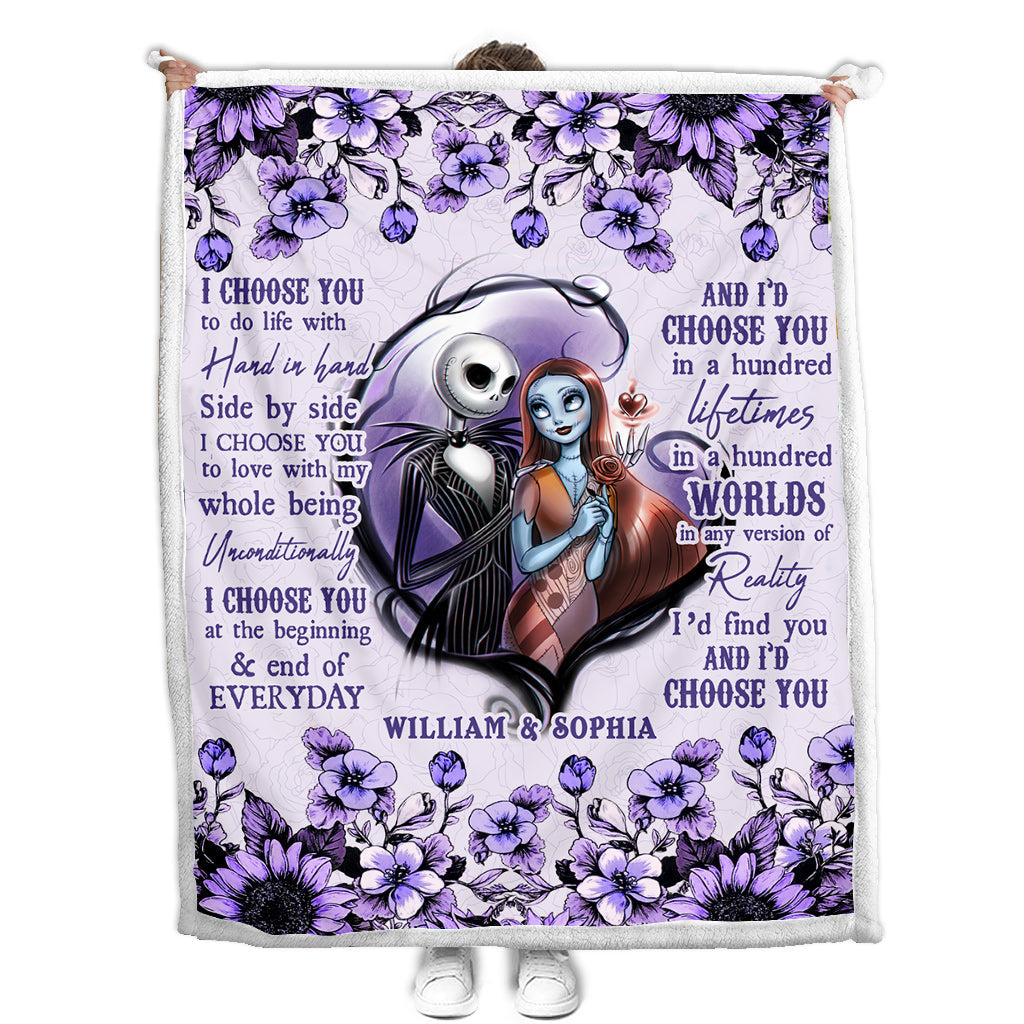 Personalized Couple Blanket with Custom Names for Wedding or Anniversary