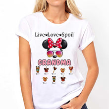 Load image into Gallery viewer, Personalized Live Love Spoil Mouse T-shirt for Grandma
