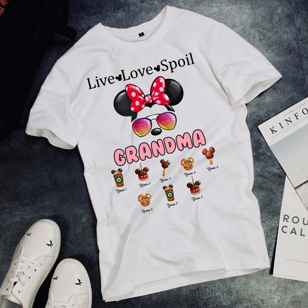Personalized Live Love Spoil Mouse T-shirt for Grandma