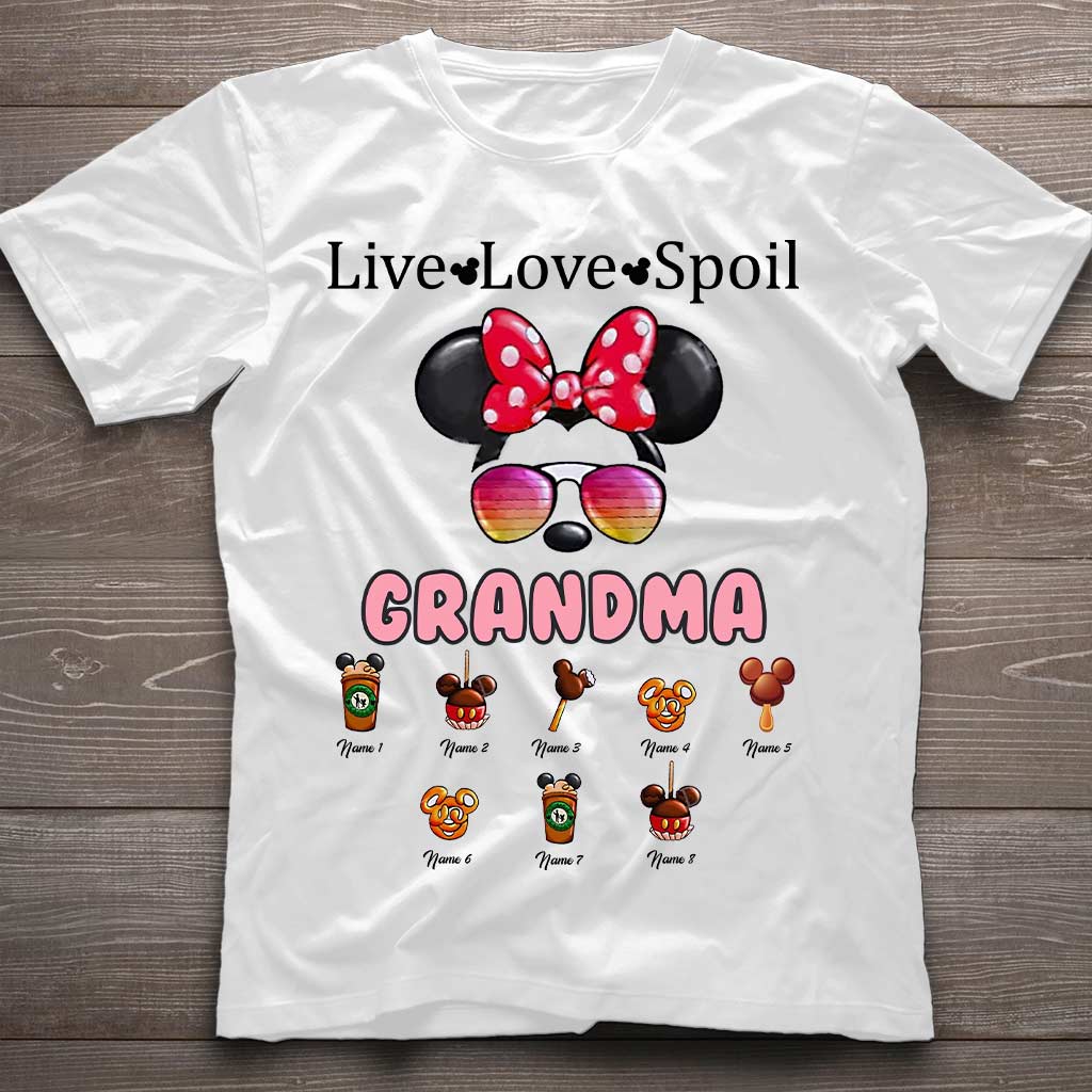 Personalized Live Love Spoil Mouse T-shirt for Grandma