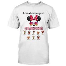 Load image into Gallery viewer, Personalized Live Love Spoil Mouse T-shirt for Grandma
