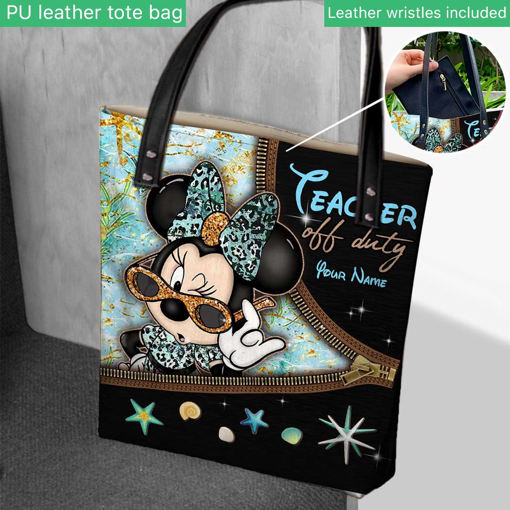 Personalized Teacher Tote Bag Cute Minnie Mouse Design Gift