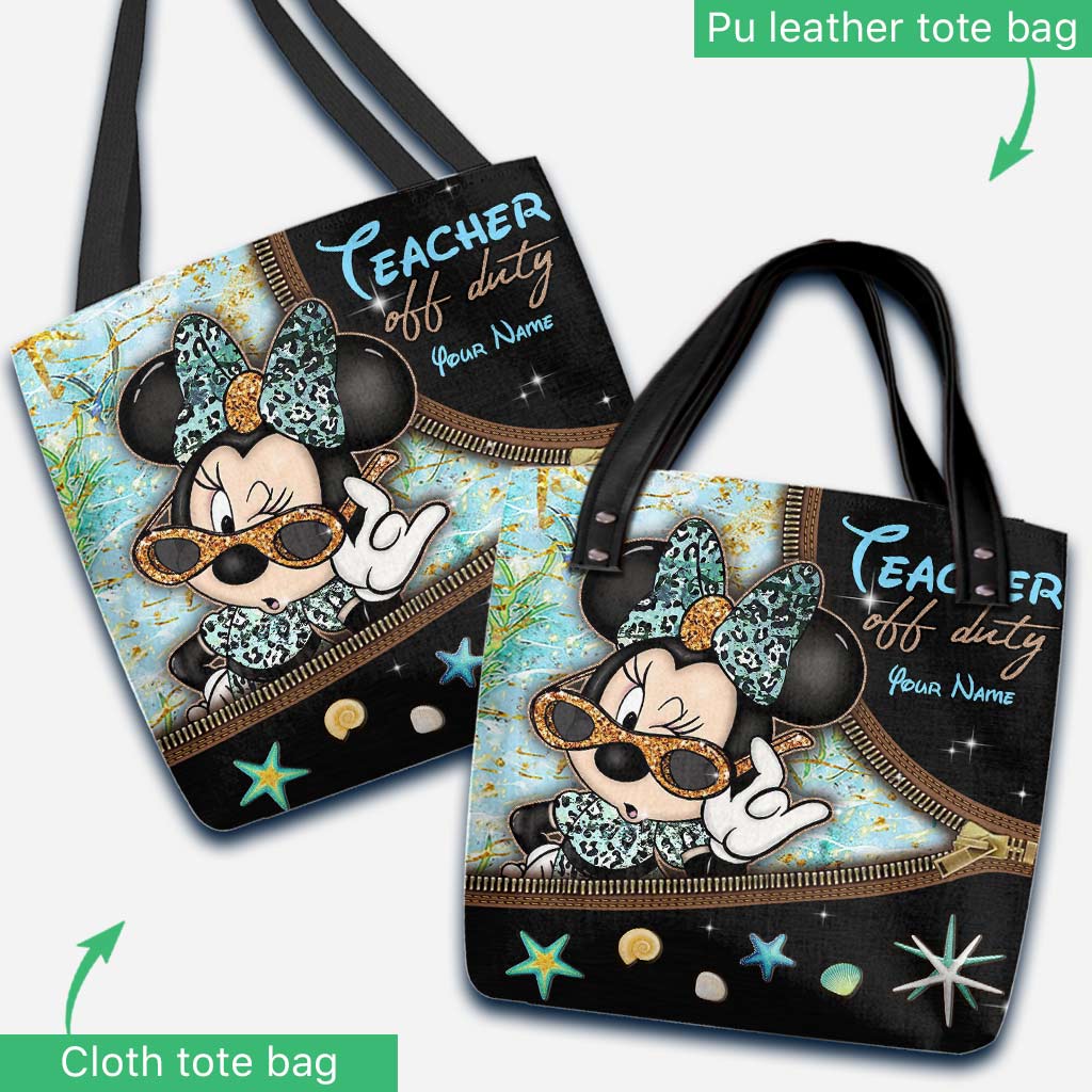 Personalized Teacher Tote Bag Cute Minnie Mouse Design Gift