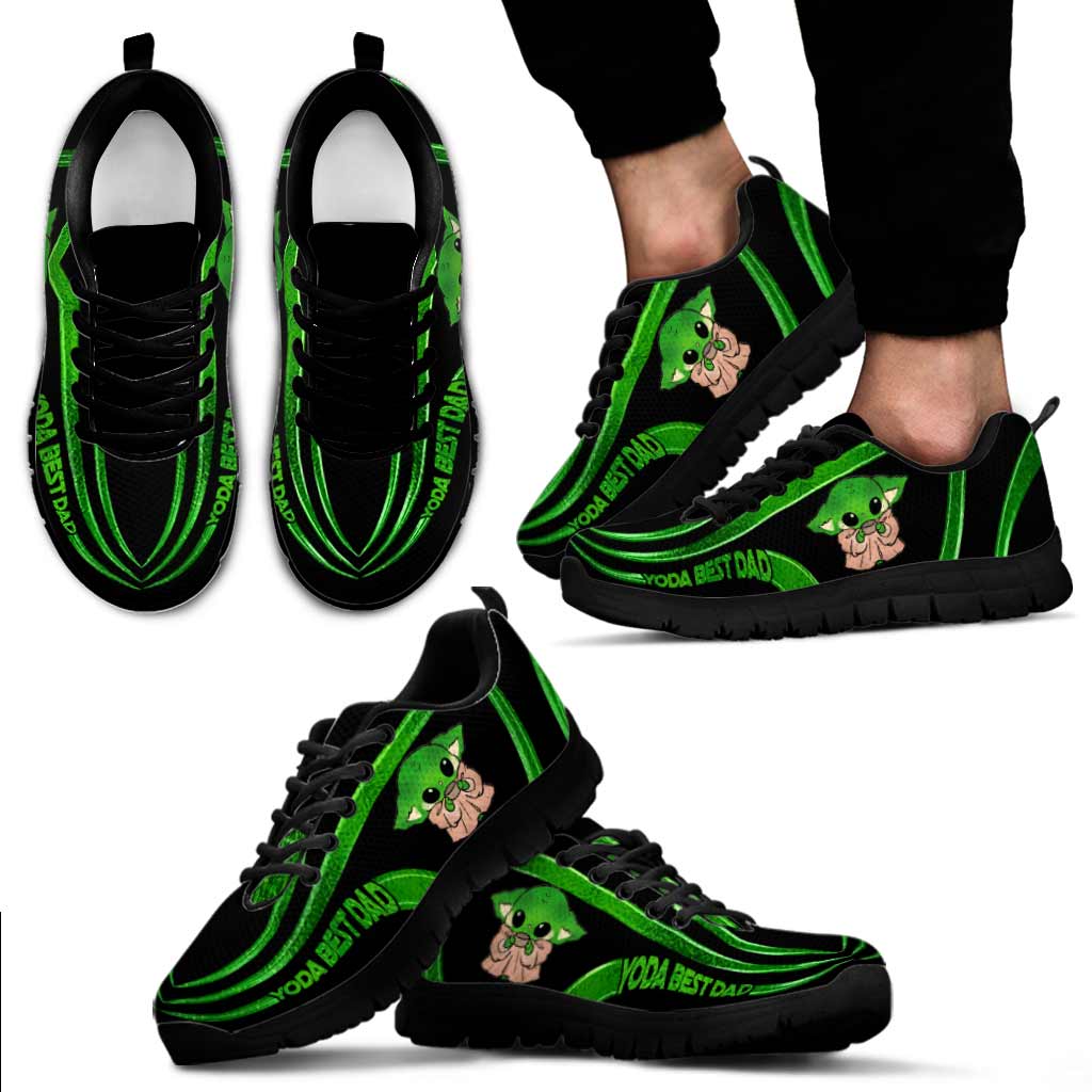 Personalized Yoda Best Dad Sneakers Custom Name Gift for Father's Day