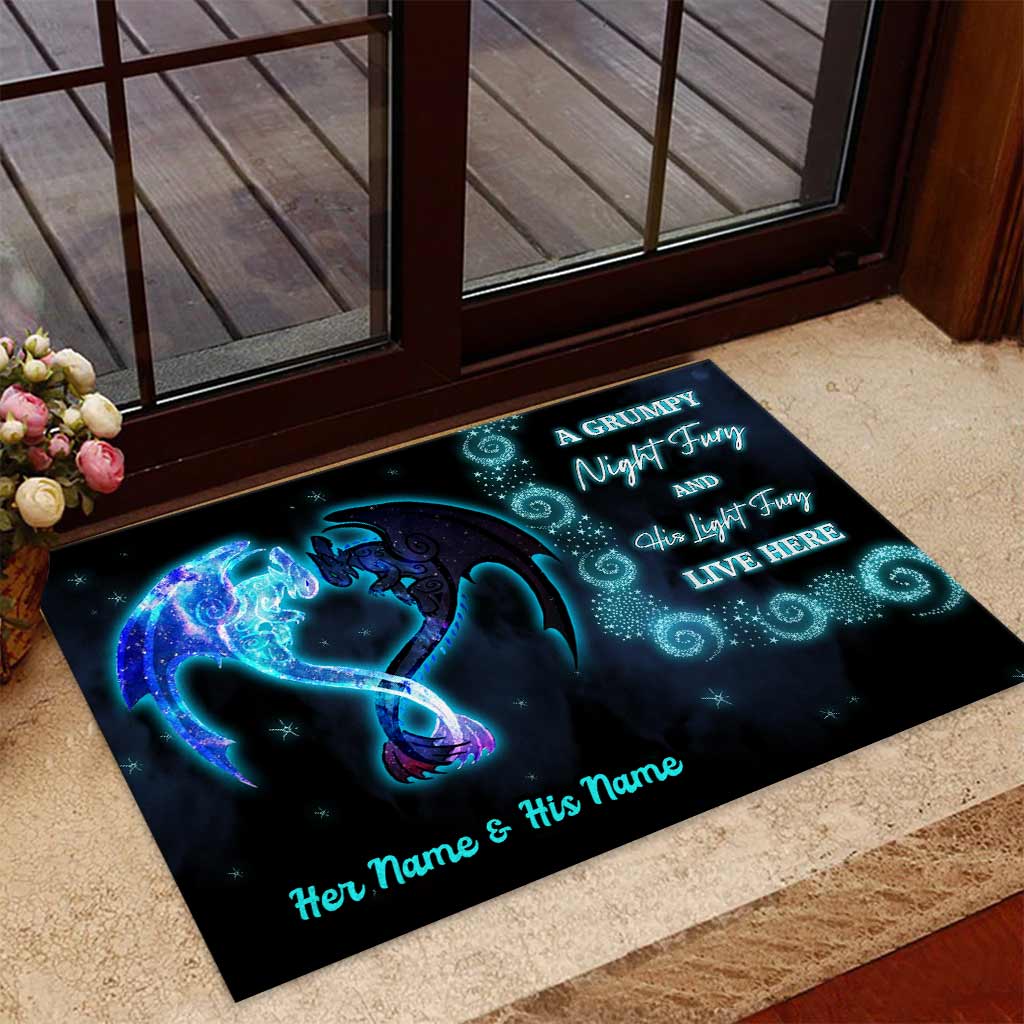 Personalized Dragon Doormat Custom Name Gift for Couples